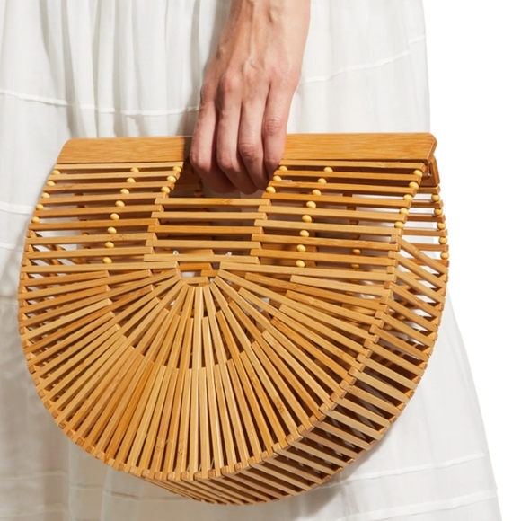 unknown Handbags - Wooden Structure Grab Bamboo Bag